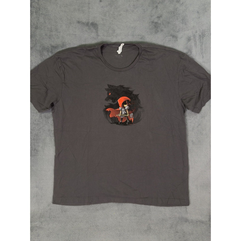 teeturtle Shirt Mens 3XL Gray Dangerous Little Red Riding Hood Anime Graphic Tee